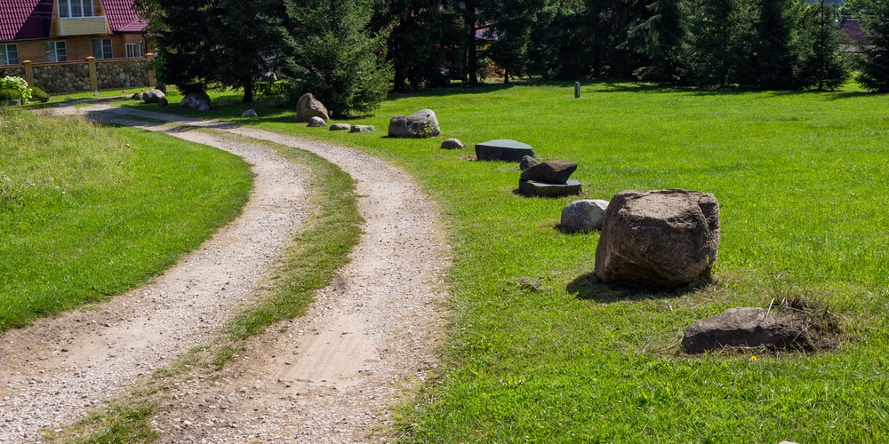 Boulder Barrier to keep cars of lawn