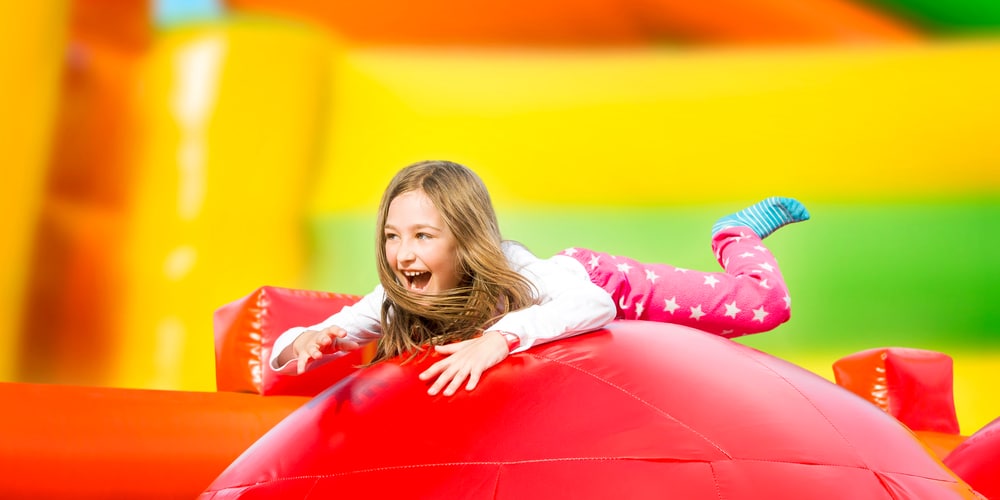 Bounce House on Sloped Yard