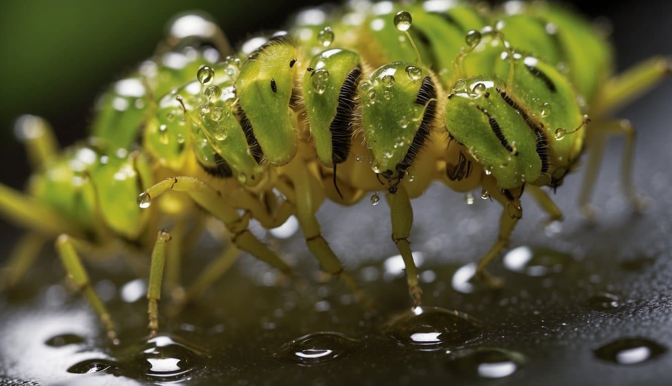 Vinegar kills caterpillars. Options: lemon juice, essential oils, or soapy water