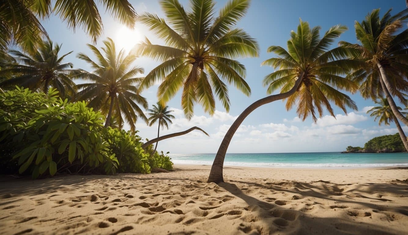 Coconut tree thrives in sandy beach, while palm tree adapts to various soil types. Both trees have long, slender trunks and large, feathery leaves