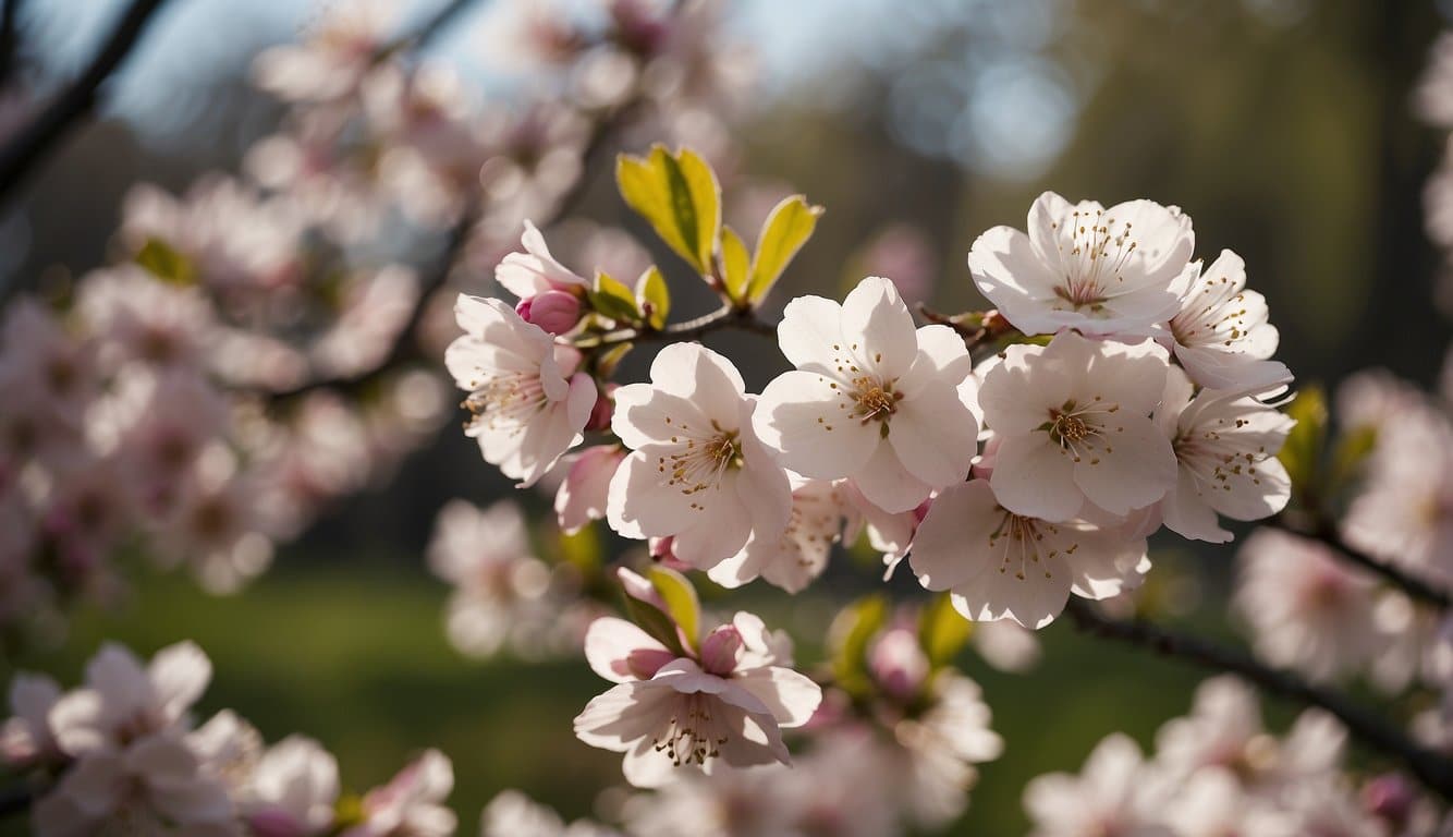 Flowering trees bloom in Delaware's spring, scattering pink and white petals across the landscape