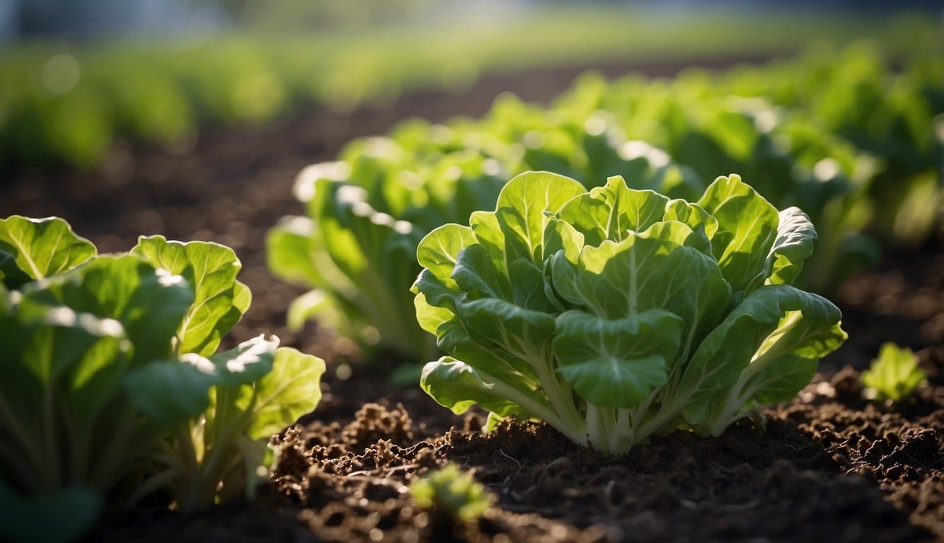 A plant resembling lettuce is being harvested for its edibility