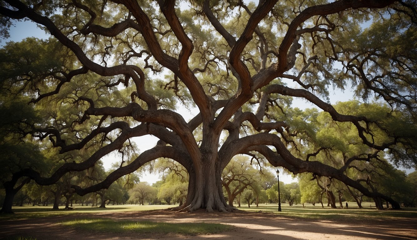 A towering Texas tree with white bark stands as a symbol of cultural and historical importance