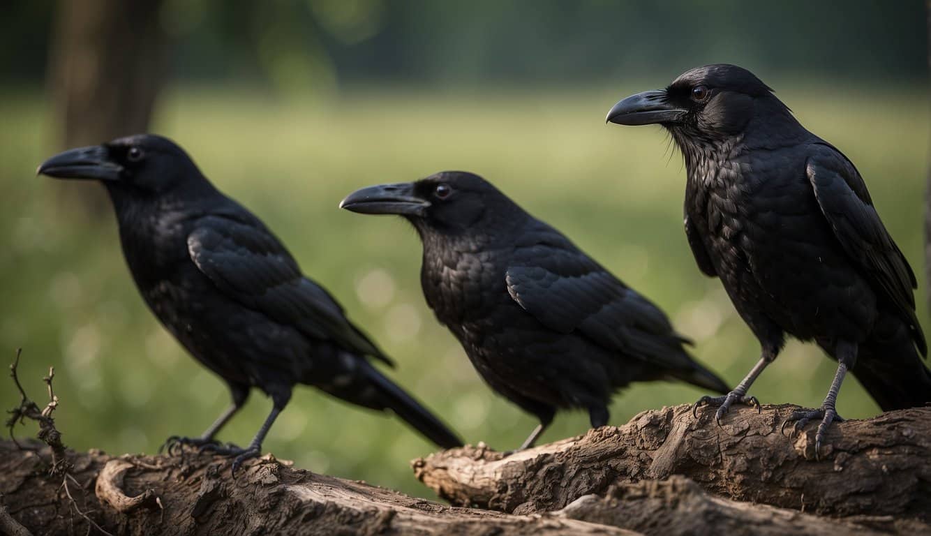 Crows consume a varied diet including insects, small mammals, carrion, and occasionally other birds