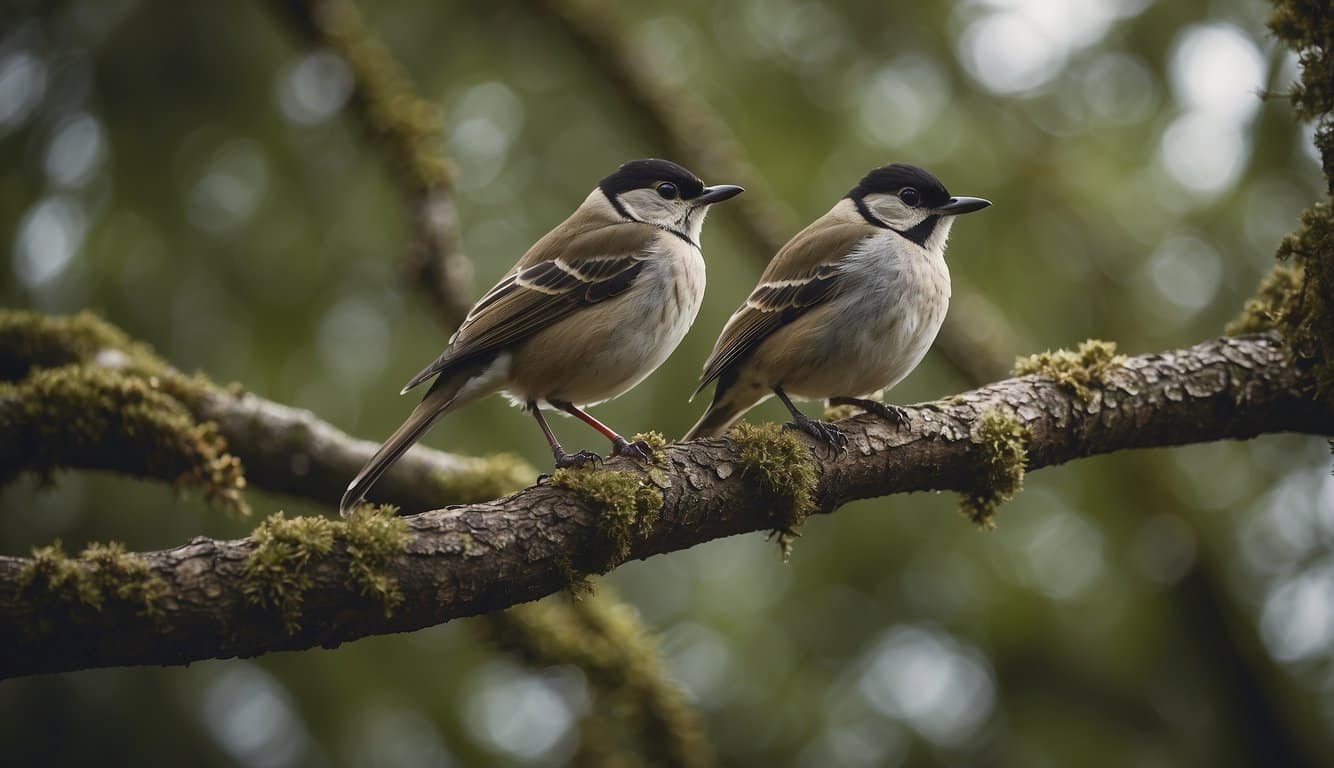Birds perched on tree branches, surrounded by text "Frequently Asked Questions: Which birds are mammals?"