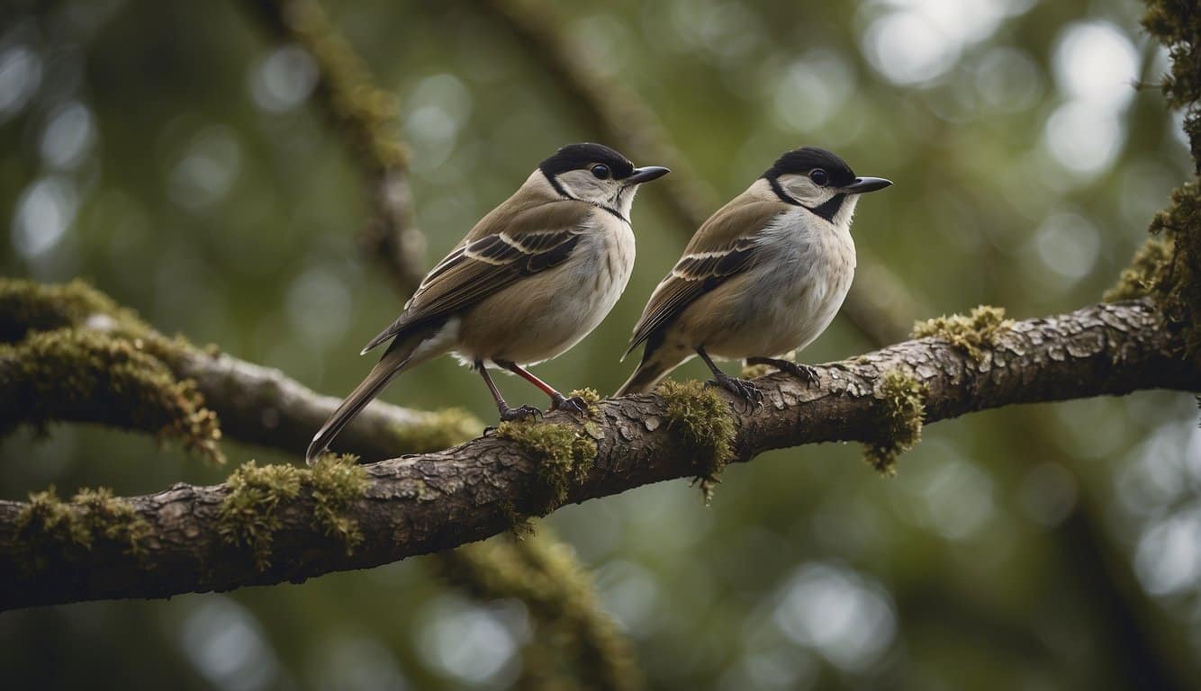 Birds perched on tree branches, surrounded by text "Frequently Asked Questions: Which birds are mammals?"