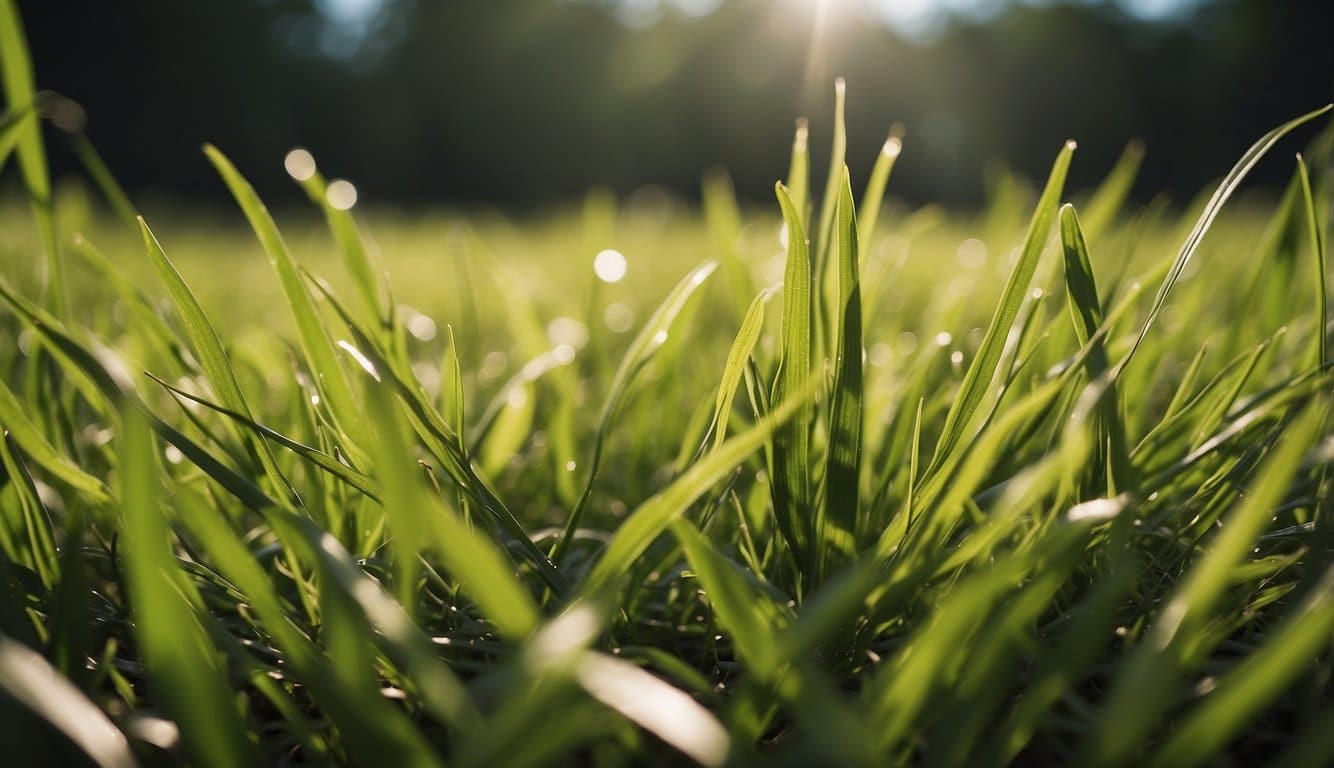 Lush green grass being fertilized and carefully managed in a Missouri landscape