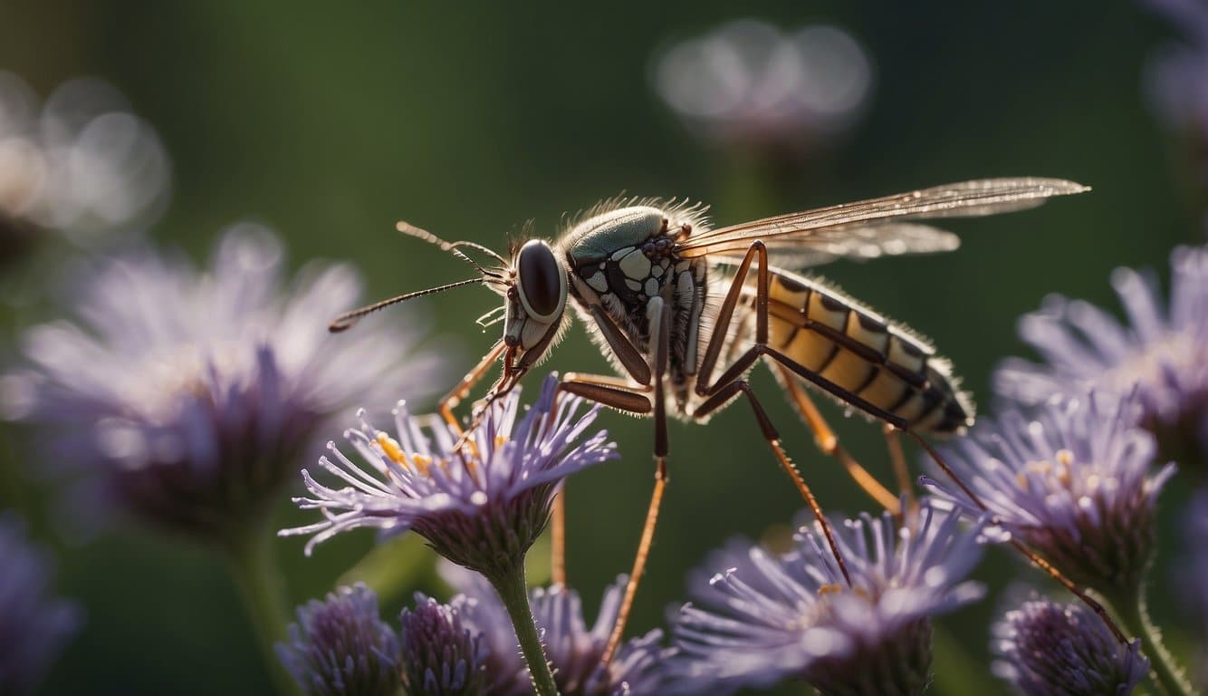 Mosquitoes hover near flowers, transferring pollen as they feed