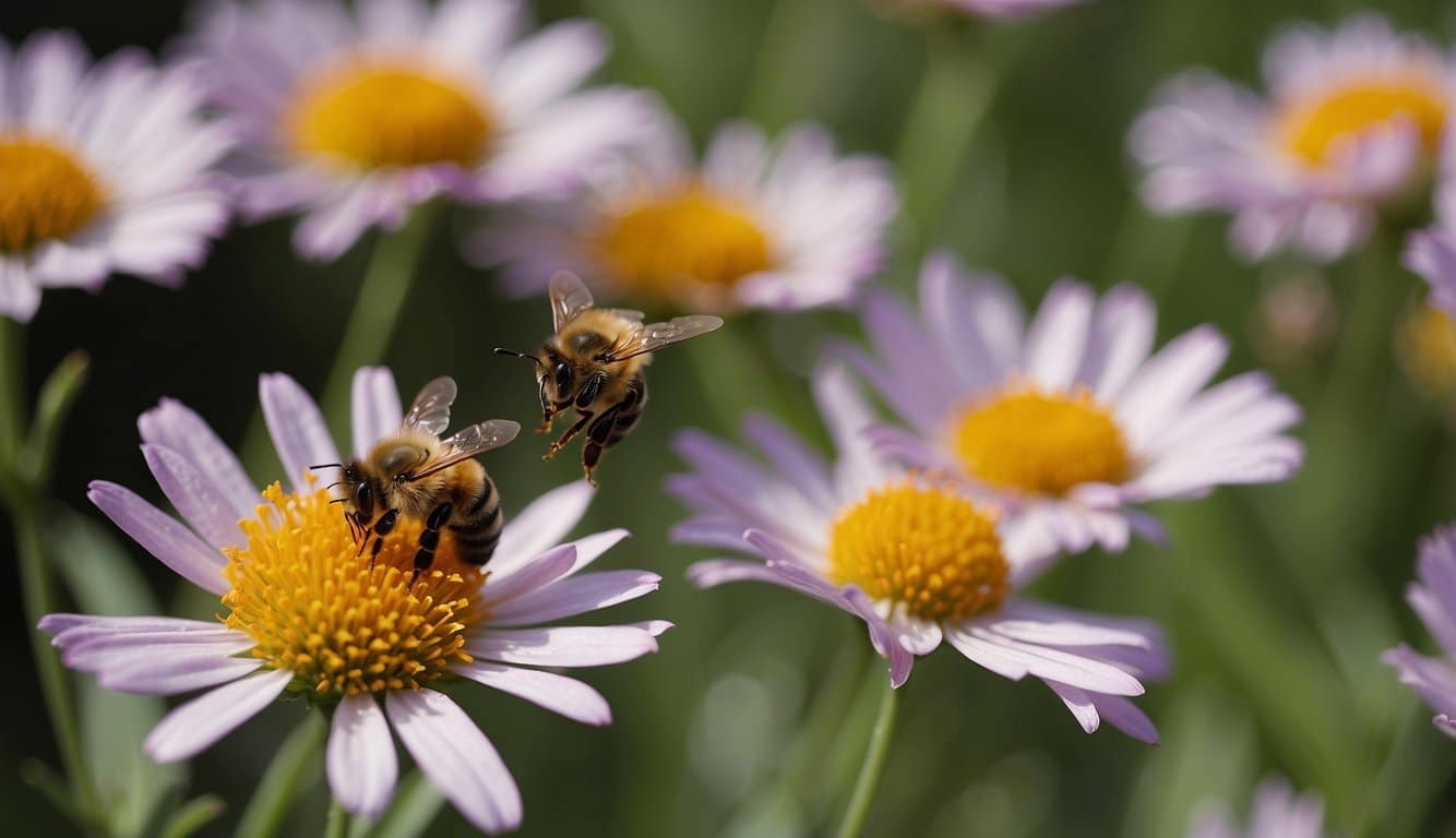 Colorful flowers bloom, emitting sweet scents. Bees and butterflies hover, drawn to the nectar and pollen