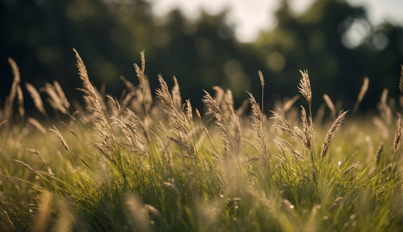 Lush native grasses sway in the breeze, attracting diverse wildlife. Seeds scatter, promoting biodiversity and soil health