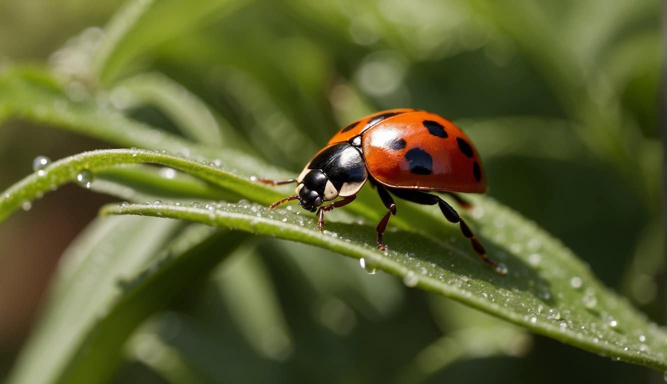 Ladybugs being vacuumed or brushed off plants and surfaces. Nets or traps capturing them for relocation or disposal
