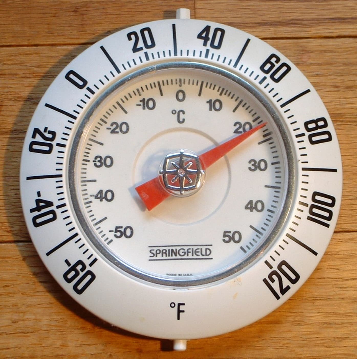 Room thermometer with Fahrenheit and Celsius scales